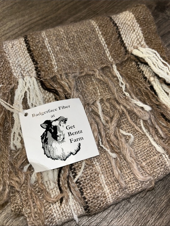 Get Bentz Farm Accessories - Badgerface Fiber Get Bentz Farm 100% Wool Handwoven Fringe Scarf Brown Rustic